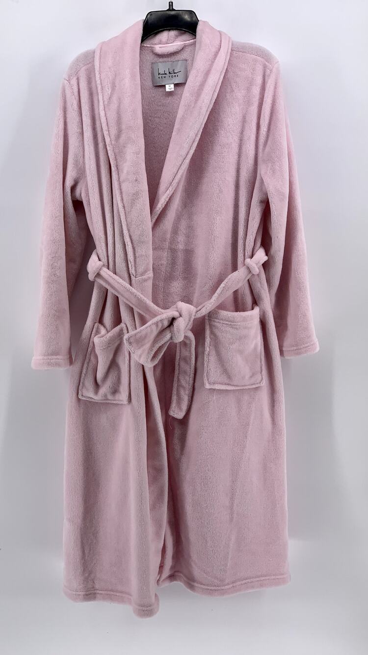 NICOLE MILLER Women's Pink Belted Polyester Robe SZ M